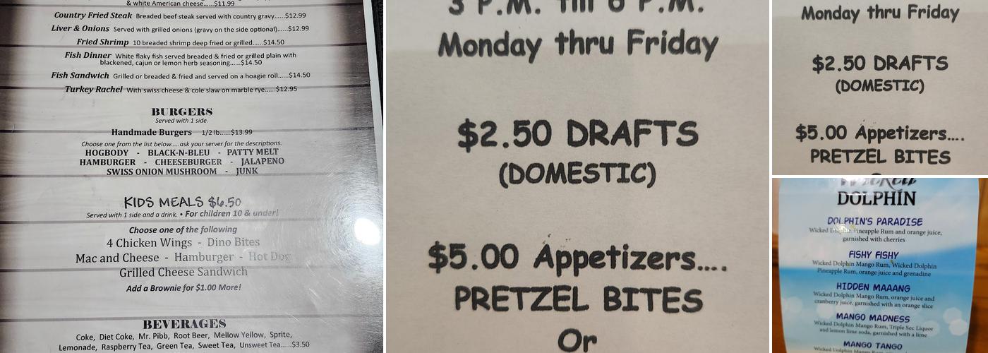 Hogbodys Bar and Grill Menu