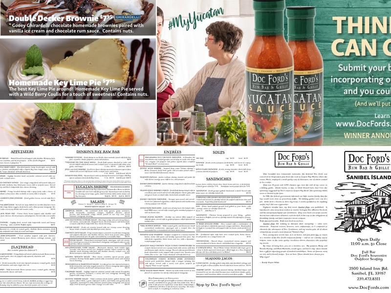 Doc Ford's Rum Bar & Grille - Captiva Island Menu