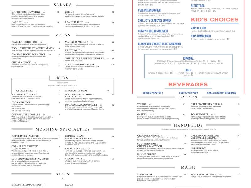 Harborside Bar & Grill Menu