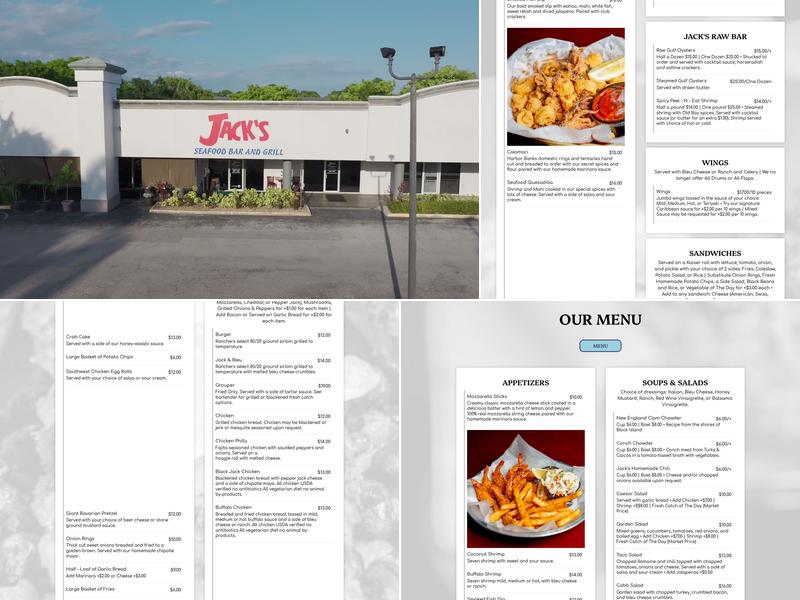 Jack's Seafood Bar and Grill Menu
