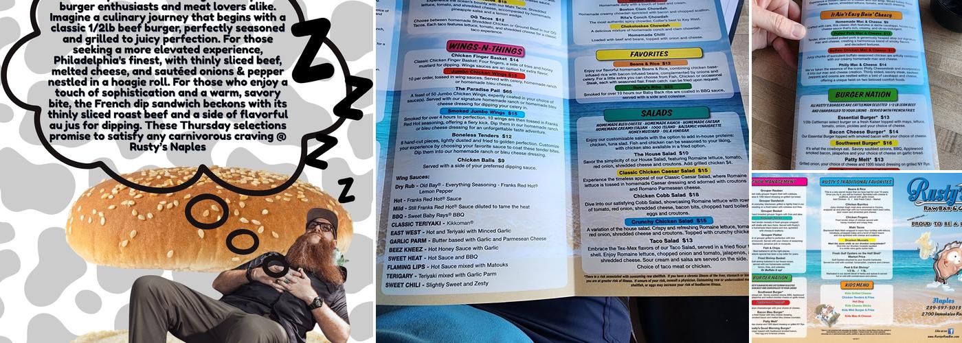 Rusty’s Naples Menu