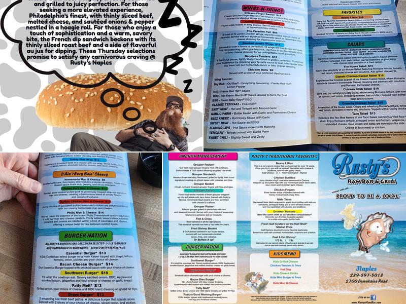 Rusty’s Naples Menu