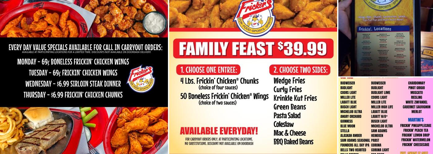 Fricker's Menu
