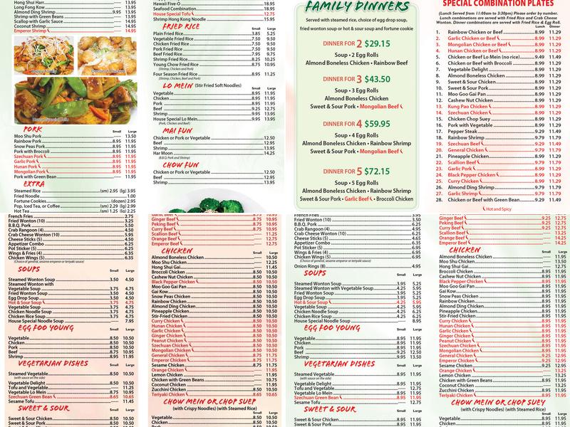 Golden Wok Menu