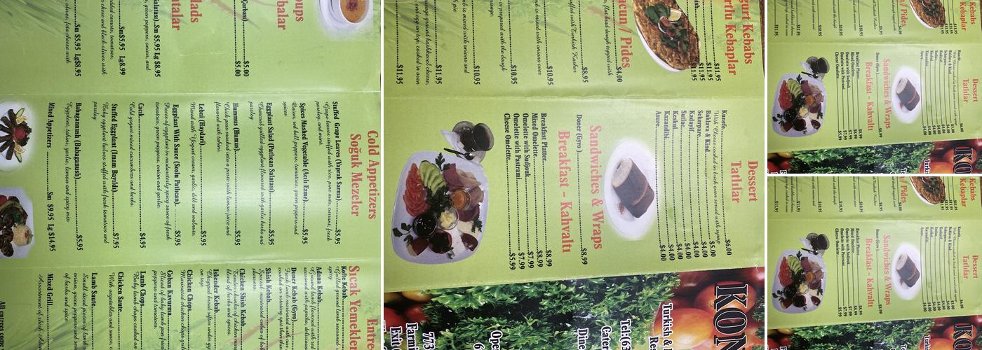 Konak Menu