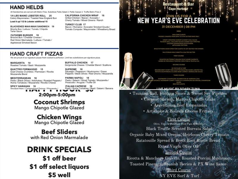 Fathoms Restaurant & Bar Menu