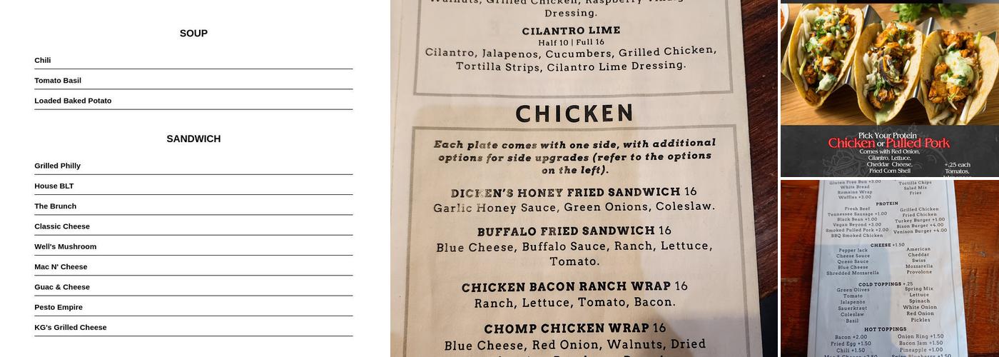 Chomp Burger Menu