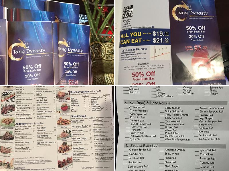 Tang Dynasty Restaurant Menu