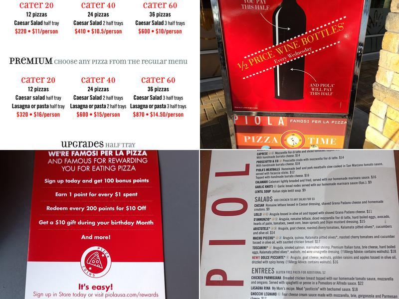 Piola Menu