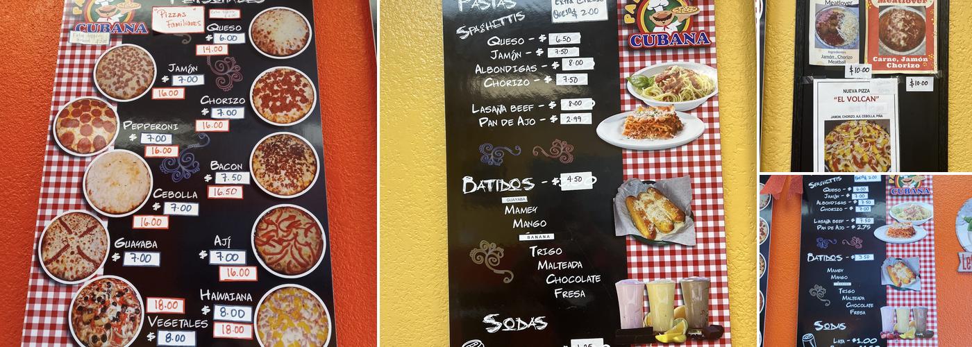 papa pizza cubana Menu