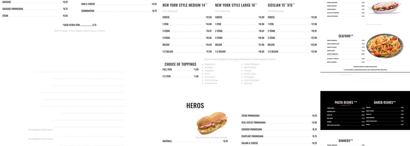 Antonio's Pizzeria Menu