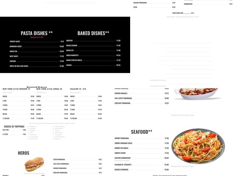 Antonio's Pizzeria Menu