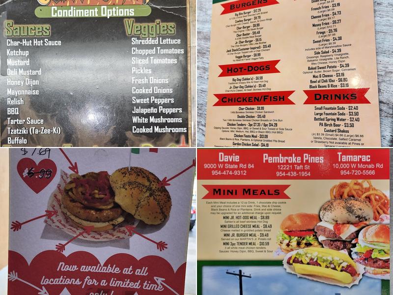 Char-Hut Menu