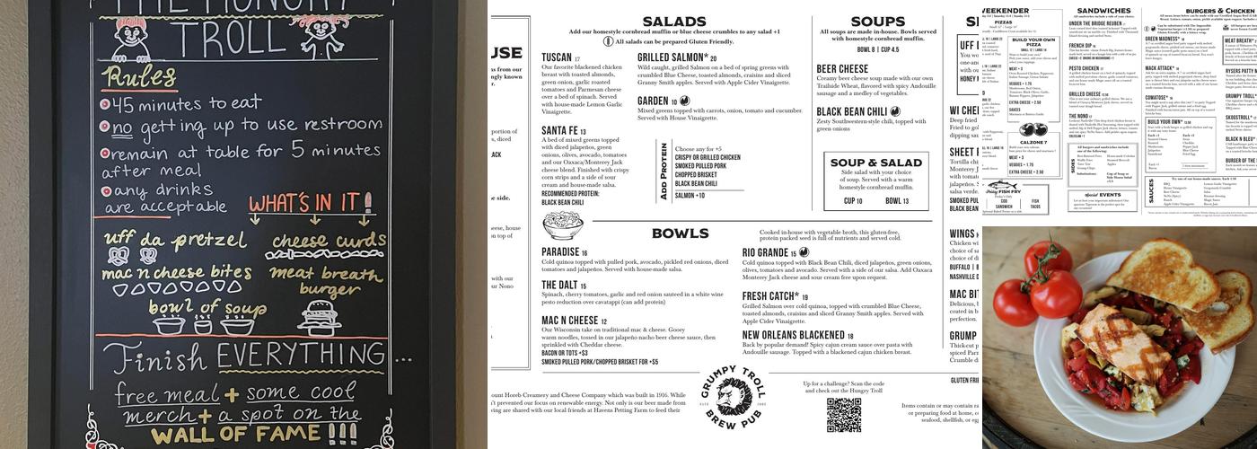 Grumpy Troll Brew Pub Menu