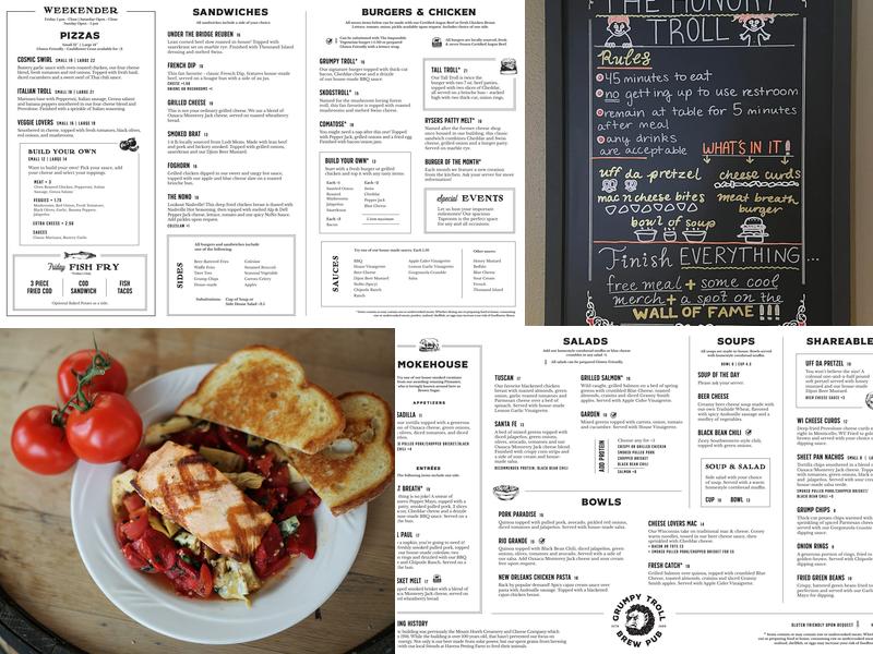 Grumpy Troll Brew Pub Menu