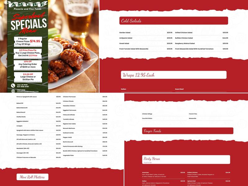 Amore Pizza Menu