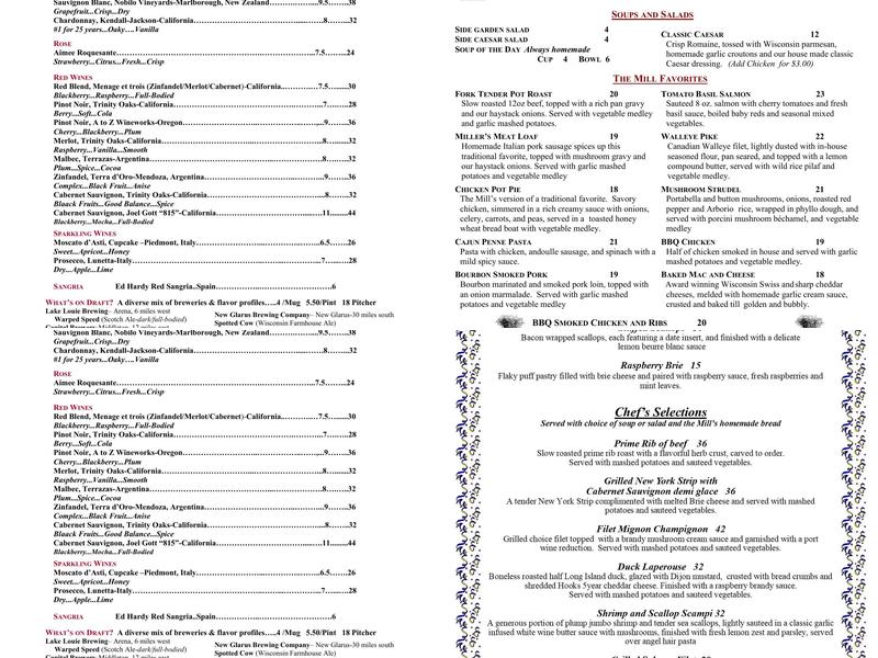 The Old Feed Mill Menu