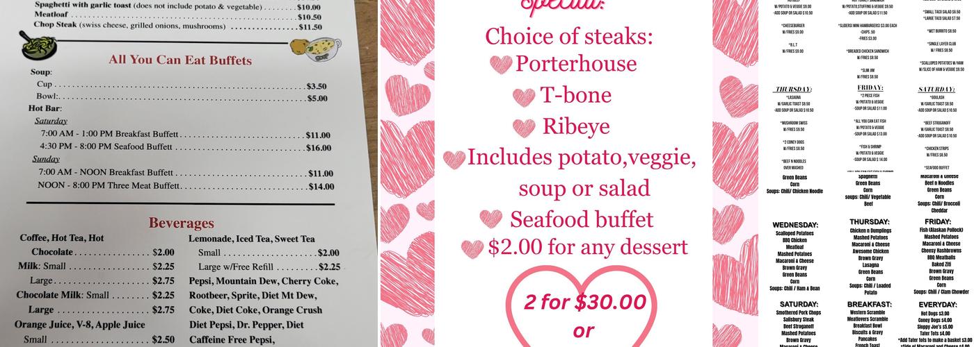 Lone Ranger Cafe Menu