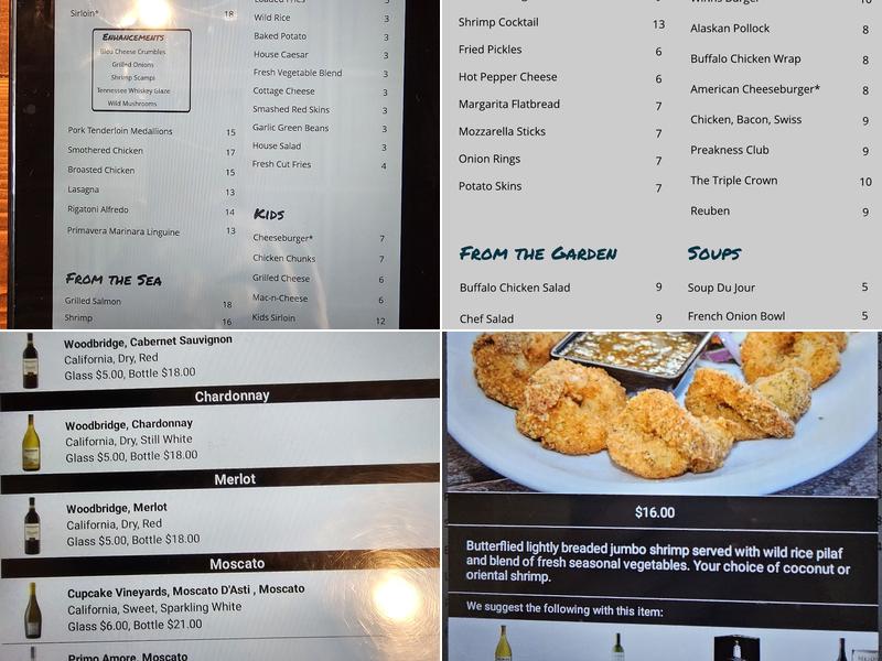 JJ Winns Restaurant & Lounge Menu
