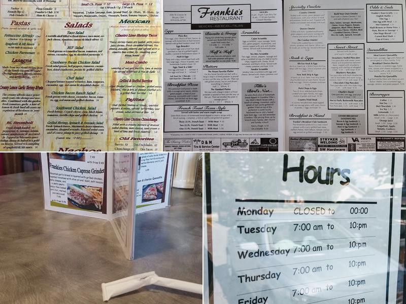 Frankie's Restaurant Menu