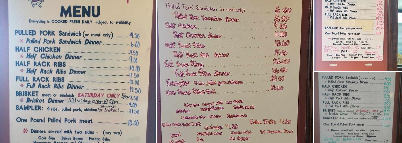 DBL H Southern Barbeque Menu