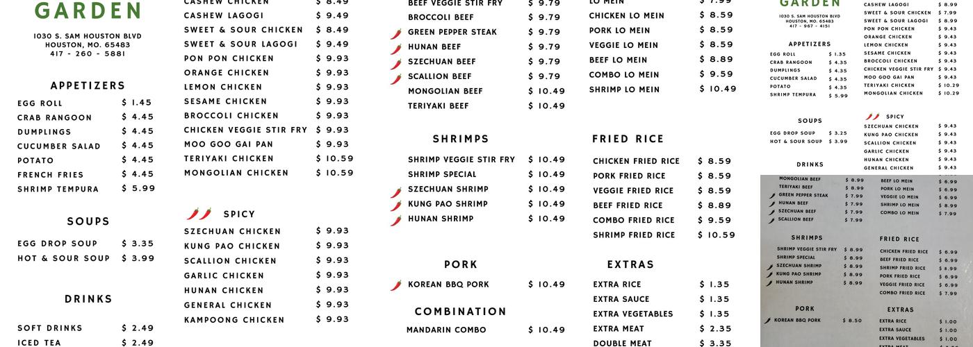 Spring Garden Menu