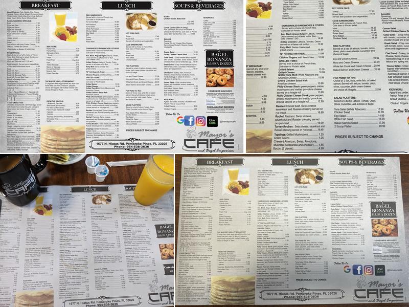 Mayor's Cafe & Bagel Emporium Menu