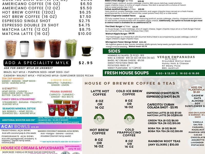 Mama Chea Cafe - Vegan Juice & Market Menu