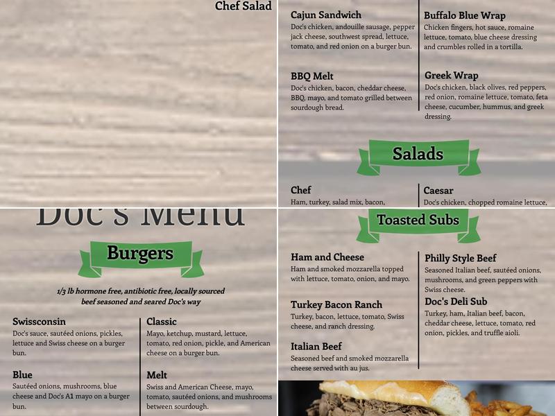Doc's Menu