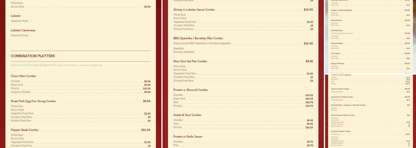 Foo Luck Menu