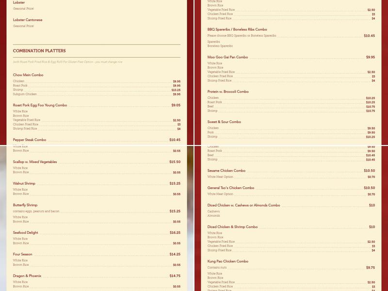 Foo Luck Menu