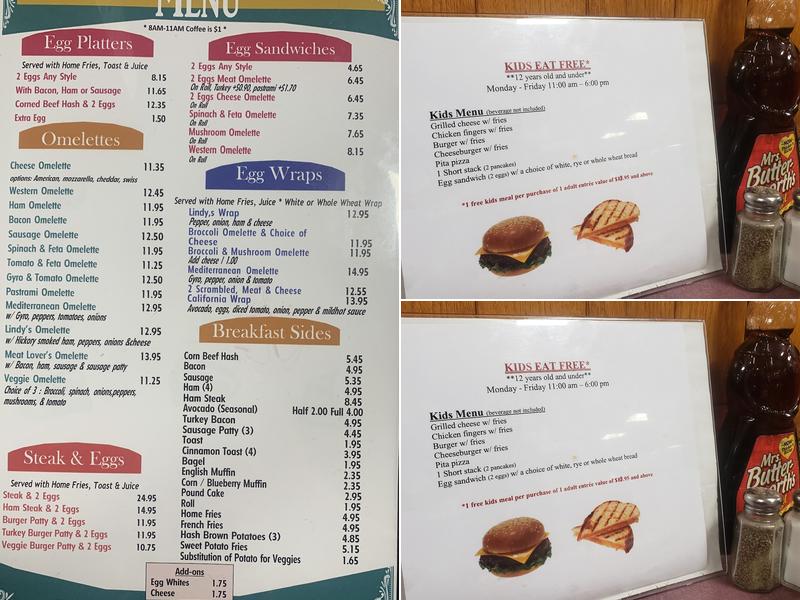 Lindy's Restaurant Menu