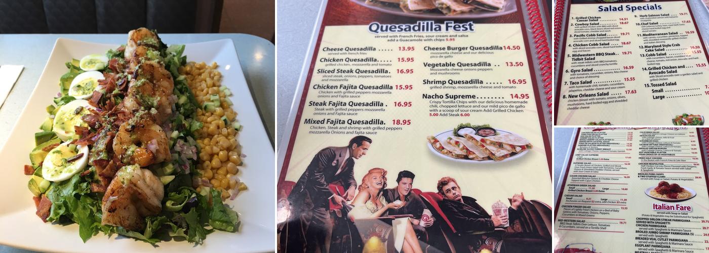 Yesterday's Diner Menu
