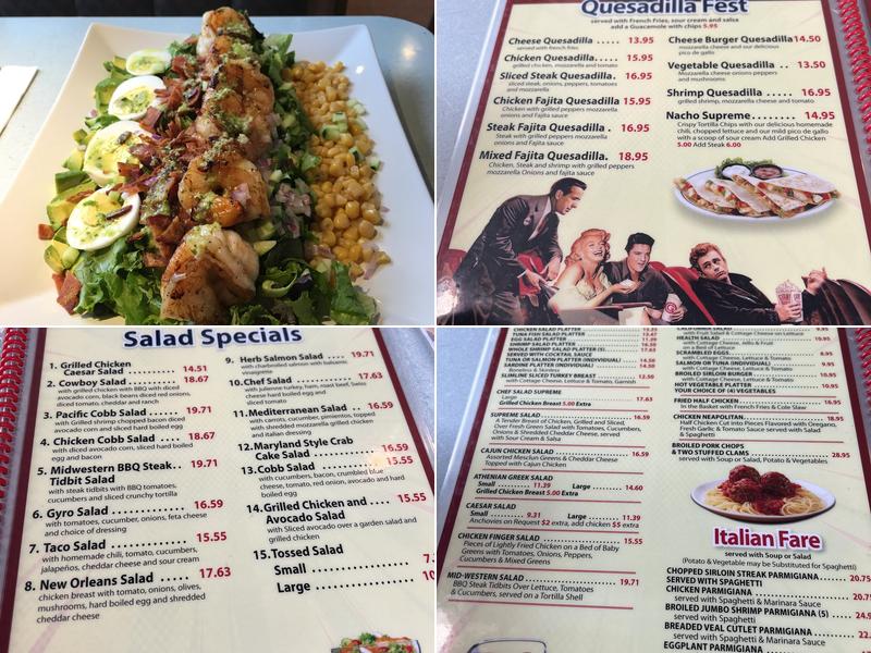 Yesterday's Diner Menu