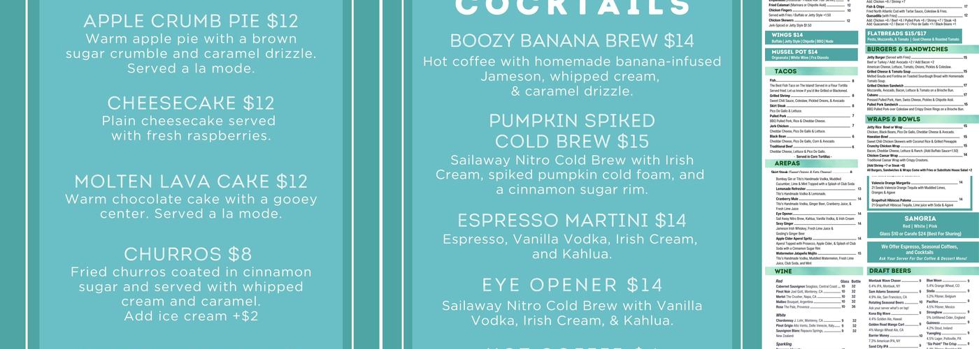 Jetty Bar & Grill Menu