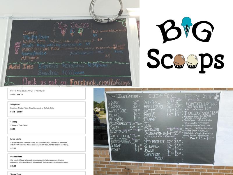 B&G Scoops Menu