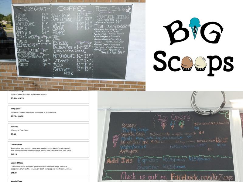 B&G Scoops Menu