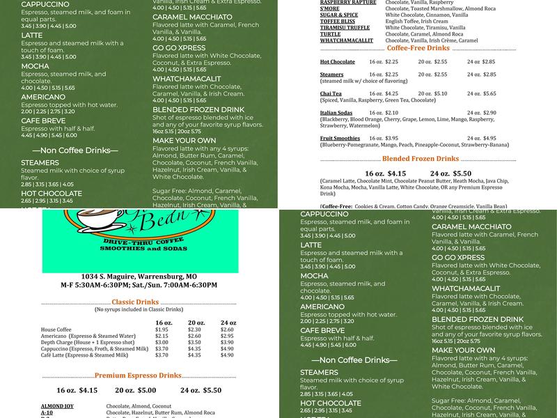 Brick House Coffee Menu