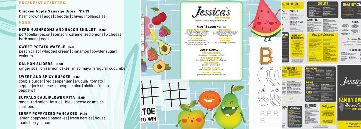 Jessica's Restaurant Menu