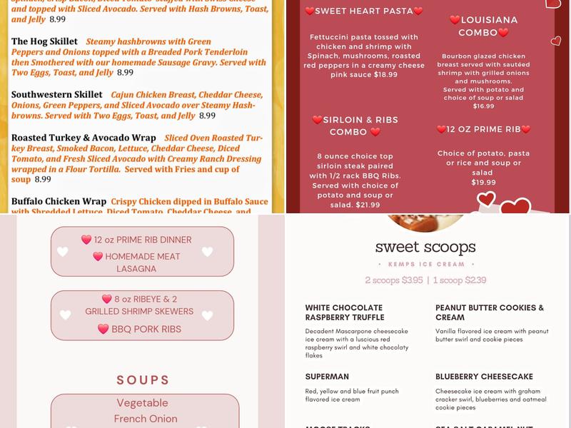 Sophia's Restaurant Menu