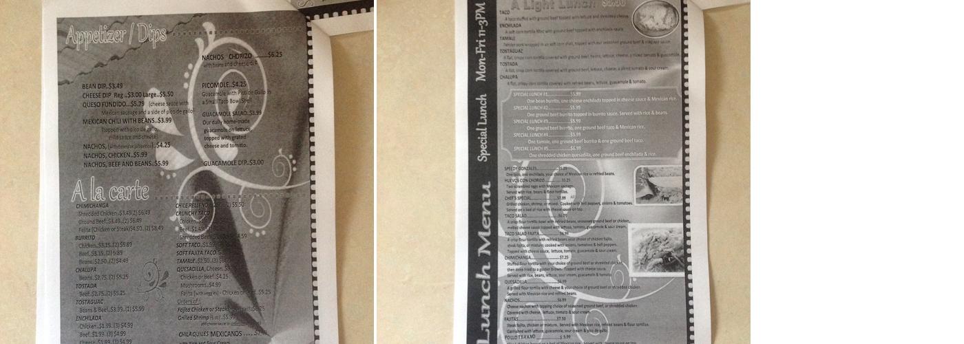 Cinco de Mayo Menu