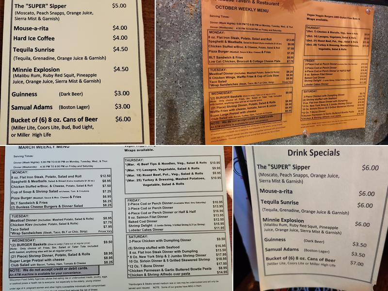 Mouse Tavern & Restaurant Menu