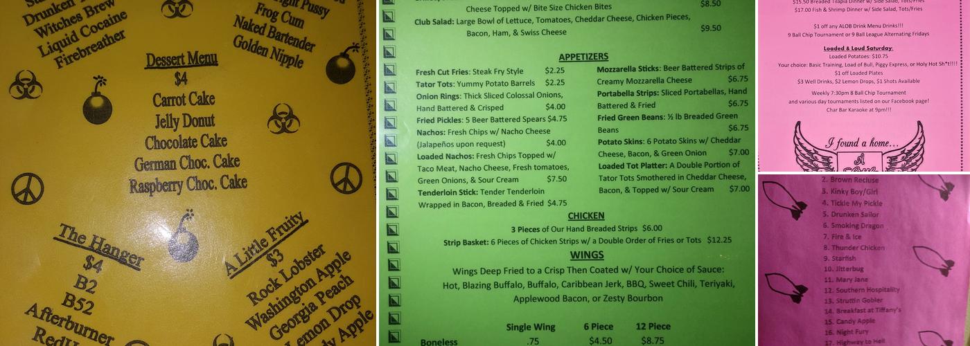 A Little Off Base Menu