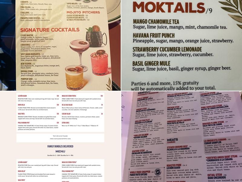 Havana 1957 Cuban Cuisine Pembroke Pines Menu