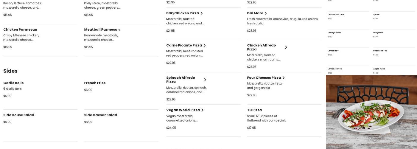 Tu Pizza Menu