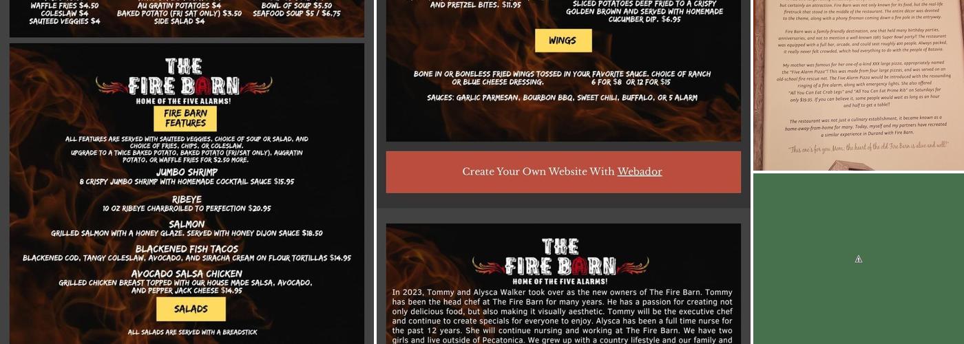 THE FIRE BARN Menu