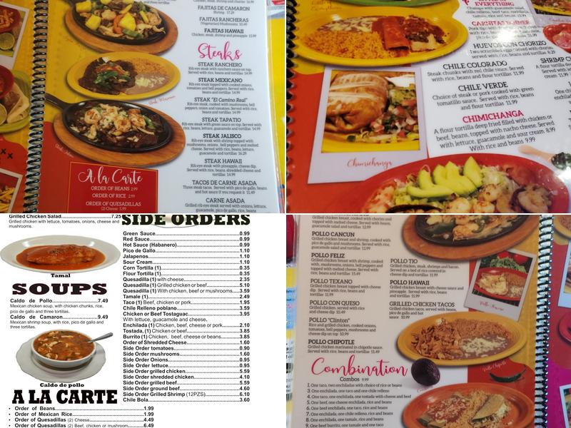 El Camino Real Menu