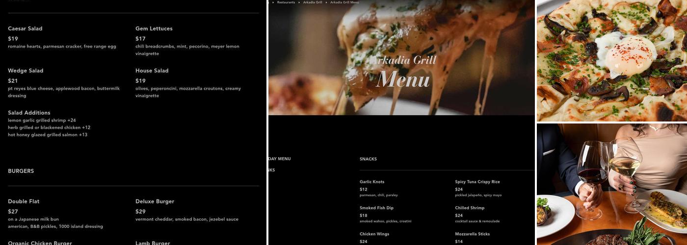 Arkadia Grill Menu