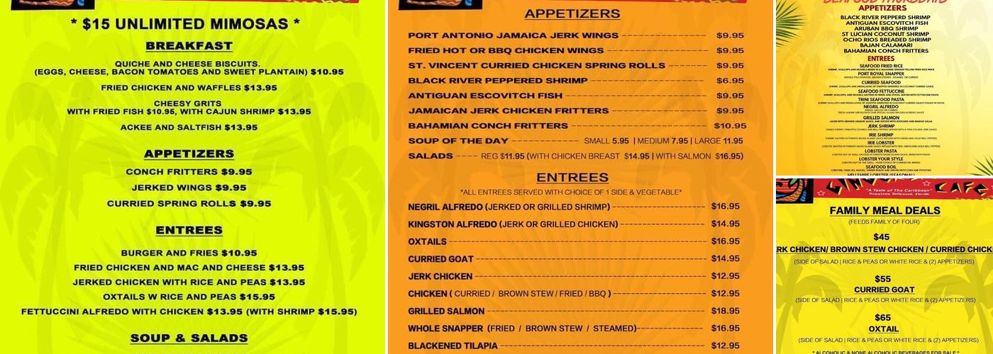 Ginger Bay Cafe Menu