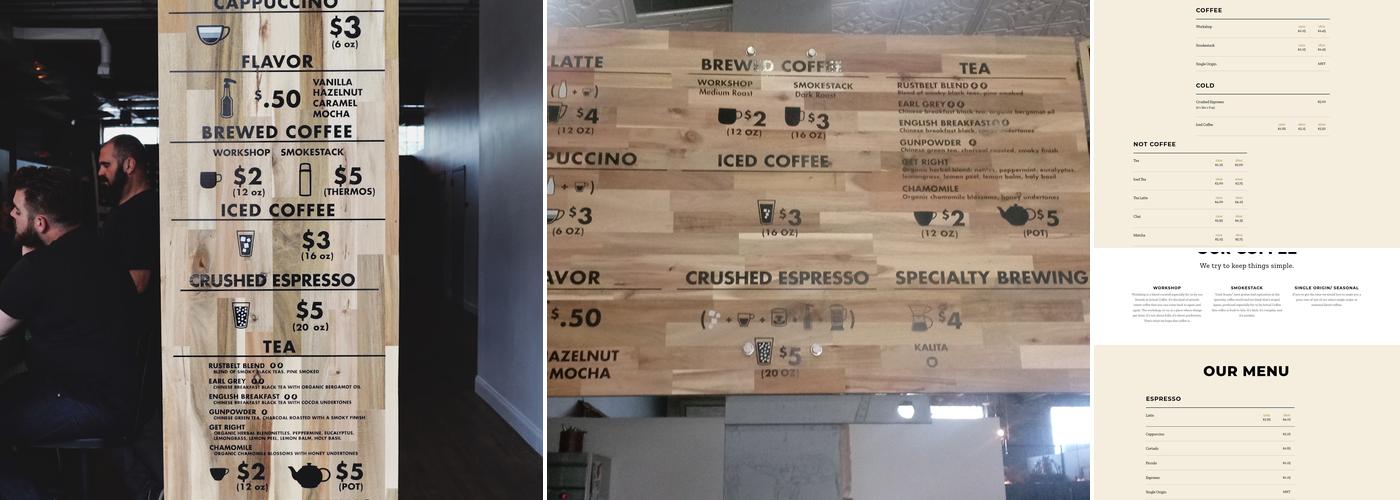 Rustbelt Coffee Menu